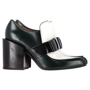 Marni Two Tone Loafer Pumps in Green Leather